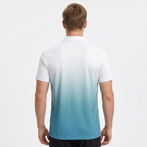 Polo dégradé pour homme, manches courtes, en coton tricoté, décontracté, pour le golf - Product Image 3