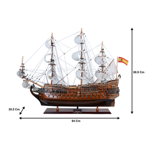 Mô hình tàu buồm San Felipe L80 - Tàu buồm gỗ thủ công để trang trí hàng hải, văn phòng hoặc trưng bày - Product Image 4
