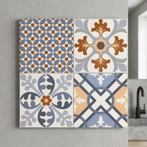 Grey 40x40cm Moroccan Style Porcelain Floor Tiles 8mm Thick Acid-Resistant Antibacterial Anti-Slip Glazed Ceramic for Parking - Product Image 1