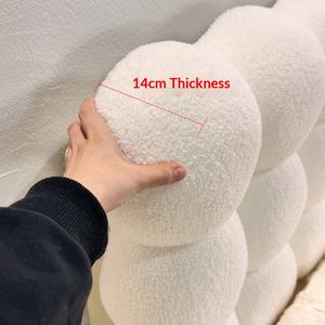 Tête de lit pour chambre à coucher, 14 cm d'épaisseur, tête de lit en forme de boule de neige, petite tête de lit, coussin, couvre-lit en tatami - Product Image 2