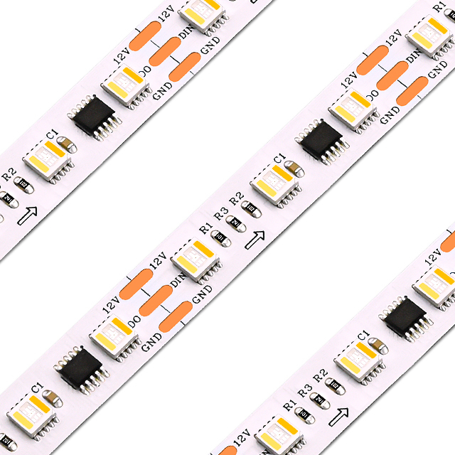 High Cri 80 90 95 Rgbtw Rgbww 60 Led/m Smd5050 Stripe Tape 5-in-1 12v Rgbww Rgbtw Dual White UCS2905 Led Strip Light