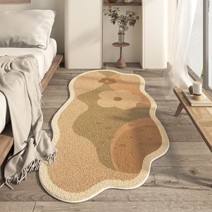 Tappeto Semplice da Comodino Impermeabile Astratto Stampato a Macchina in Peluche Ecologico Antiscivolo per Camera da Letto e Divano - Product Image 2