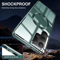 Vente Chaude pour Coque de Téléphone Samsung S21-S25 Ultra avec Cadre Métallique Magnétique Puissant, Écran HD et Protection Complète de l'Objectif, Fonction Anti-Chute