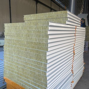 Steinwolle-Sandwichplatten Umweltfreundliche Feuerfeste Wasserbeständige Isolierte Metallverkleidungsplatten für Kühlräume Hotels Lagerhallen - Product Image 3