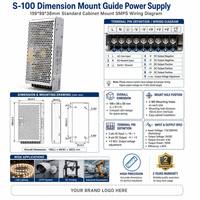 Fuente de Alimentación Conmutada de Salida Única S-100-24 100W 24V 4.5A AC-DC, SMPS Encapsulada para Tiras de LED y Sistemas de Control Industrial
