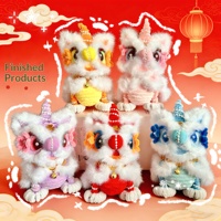 Pendentif Danse du Lion Tendance Nationale 2026, Breloque en Peluche Faite à la Main, Porte-Bonheur, Jouet Créatif de Style Chinois Traditionnel, Fini