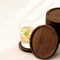 Sous-verre anti-brûlure en bois massif de noyer noir haut de gamme pour café, thé et collations, idéal pour la maison, la salle à manger et le bureau