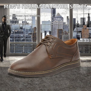 Chaussures Oxford pour hommes, style italien, formelles, en synthétique, à lacets, faites à la main, mocassins, chaussures de mariage, chaussures de ville - Product Image 2