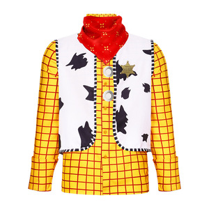 Disfraz de Woody de Toy Story, camisa, chaleco, bufanda, conjunto de insignias para niños de 8 a 13 años, juego de rol, traje de Anime - Product Image 1