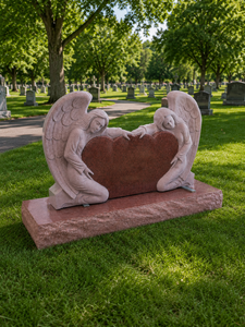 Design de pierre tombale avec cœur et ailes d'ange - Product Image 2