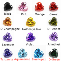 Pierre précieuse en zircon cubique aigue-marine de qualité 5A, taille cœur, 3x3mm-12x12mm