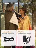 Beheizte Decke Batterie betrieben Tragbar Wiederauf ladbar mit 20000mAh Power Bank 3 Heiz stufen Fleece Multi color
