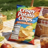 Sachets d'emballage personnalisés pour chips de pommes de terre, sachets scellés au milieu, sachets à soufflet de qualité alimentaire pour chips