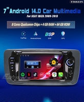 Radio Multimedia para Auto con Pantalla Dividida, Android 14.0, Qualcomm, GPS, Navegación, CarPlay, para SEAT