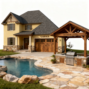 Diseño Moderno <span class=keywords><strong>de</strong></span> Casa <span class=keywords><strong>de</strong></span> Campo con Porche Envolvente y Solárium para Espacios Exteriores, Uso en Villas y Hoteles - Product Image 2