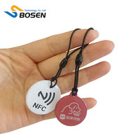 Custom NFC RFID Keychain Waterproof 1K Memory NTAG215 NFC Tag for Door Lock Access & Restaurant Google Review Plate