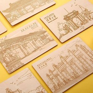 Fabrication de cartes postales écologiques en bois, gravure DIY, cartes de vœux pour cadeau - Product Image 1