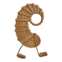 Décoration Nautique Côtière pour Maison de Plage, Artisanat en Corde de Jute Tressée à la Main et Coquillages, 50cm de Long, 30cm de Haut, 9mm d'Épaisseur