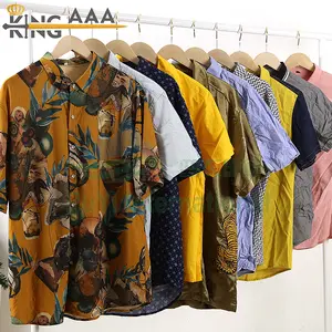 camisas para hombres men's shirts casual formal short printed polo cotton used clothes bales mens tshirt use clothes hole sale