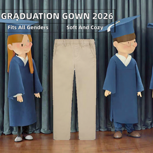 Matte Children School Graduation Toga and Stole Gown and Cap with 2026 Year Charm Tassel Polyester/Cotton - Product Image 2