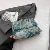 Sac à main de luxe pour femme, design de créateur, motif peinture à l'huile, sac de shopping en toile avec doublure polyester, fermeture éclair, sacs à bandoulière Secret Garden