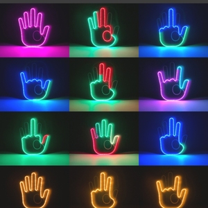 Vente chaude RGB Finger Light USB Voiture Fenêtre Geste Lumière Avec Télécommande Led <span class=keywords><strong>Flik</strong></span> Me Middle Finger Car Light - Product Image 4