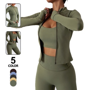 Yoke 2023 Herfst Athleisure 3-delige set: Leggings, sportbeha en jack met rits, zacht als boter, dames yogakleding - Product Image 1