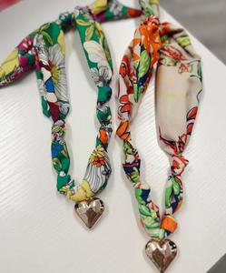 Collier pendentif écharpe en soie à la mode bijoux pour femmes plaqué or coeur nœud papillon collier à breloques collier en soie léopard coloré - Product Image 3