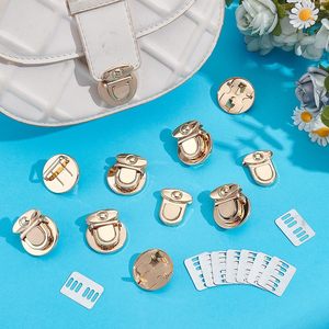 Pcs Round Purse Locks Gold <b>Metal</b> Iron Tuck Catch Buckle Fasteners Clasp <b>Wallet</b> Buckle - Product Image 4