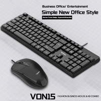 Set Keyboard & Mouse bisnis, setelan Kombo berkabel visibilitas tinggi untuk rumah kantor & Gamer Desktop Laptop komputer