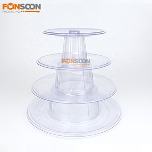 Suporte de Torre de Macarons de 4 Camadas em PVC Transparente para Exibição de Doces em Festas de Casamento - Product Image 5
