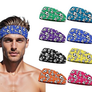 Diadema deportiva elástica de yoga y running con estampado personalizado de balón de fútbol Copa <span class=keywords><strong>Mundial</strong></span> 2026, banda ancha para el pelo, banda para el sudor - Product Image 1