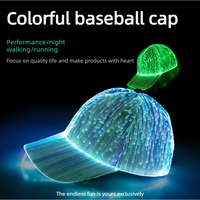 Casquette de baseball LED à 7 couleurs changeantes avec fibre optique, casquette lumineuse pour la danse, la course nocturne, le hip-hop, chapeau clignotant