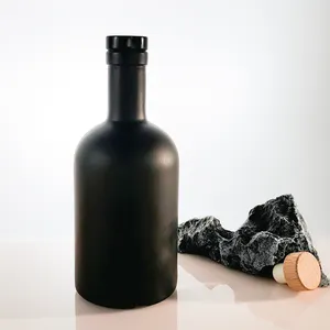 Прозрачный матовый черный стеклянный ликер бутылка 100 мл 750 мл 375 мл Северный Джин виски водка спирт бутылка для ликера ром 500 мл