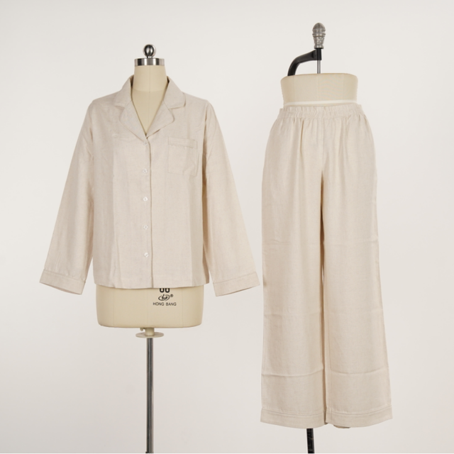 Custom Organic Bamboo Linen Pajamas for Women Set Loungewear Women Sets High Quality Lounge Wear Pijamas Woman Sets