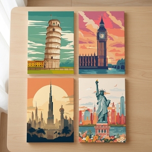 <span class=keywords><strong>Famosos</strong></span> Paisajes Urbanos Modernos, Paquete de 4 <span class=keywords><strong>Cuadros</strong></span> Enmarcados <span class=keywords><strong>para</strong></span> Pintar por Número, Kit <span class=keywords><strong>con</strong></span> Caballete <span class=keywords><strong>para</strong></span> Adultos, Pinturas Digitales, Decoración Ecológica <span class=keywords><strong>para</strong></span> el Hogar - Product Image 3