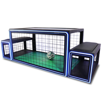 Machine de jeu de football de table à lumière LED à double assise avec deux chaises sous la table