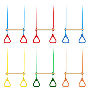 Balançoires de jardin d'extérieur, accessoires de balançoire, trapèze, barre de balançoire en plastique ou en bois, équipement de jeu pour aire de jeux - Product Image 5