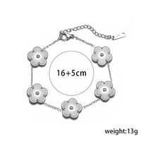 C & J joyería de moda luz diseñador de lujo trébol pulsera plata cinco hojas flor láser colgante titanio acero collar