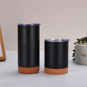 Vaso Térmico Ecológico de Acero Inoxidable con <span class=keywords><strong>Aislamiento</strong></span> al Vacío, Base de <span class=keywords><strong>Corcho</strong></span>, 12oz/16oz, para Café, Té, Camping y Oficina - Product Image 1