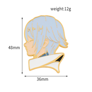 Genshin-broche de Metal de 2 estilos, personaje de dibujos animados, <span class=keywords><strong>Kamisato</strong></span> <span class=keywords><strong>Ayato</strong></span>, accesorio de ropa de Cosplay para regalos - Product Image 2