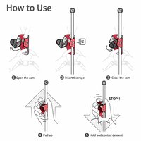Ascenseur de poitrine en aluminium aéronautique pour l'escalade avec poignée antidérapante 58x92mm en rouge (diamètre de corde 8-13mm) Fabriqué à Shenzhen