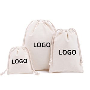 Eco Friendly Cotton <b>Drawstring</b> Pouch Custom Logo Small Gift <b>Bag</b> Reusable Organic Packaging <b>Bag</b> for Jewelry Cosmetic Brand - Product Image 1