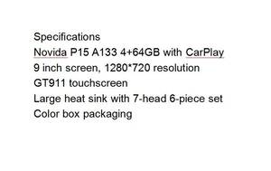 เครื่องเล่น MP5 ในรถยนต์ขนาด 9/10 นิ้ว 4+64GB รองรับ CarPlay หน้าจอสัมผัส 1280*720 พร้อมชุดอุปกรณ์ 7-in-1 บรรจุกล่องสี - Product Image 5