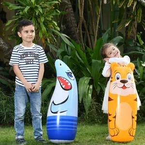 Nieuwe Product Kids Opblaasbare Dier Bop Tas Dieren Ontwerp Boksen Fun 3D Bop Bag Opblaasbare Ponsen Boksen Zak Speelgoed Opblaasbare