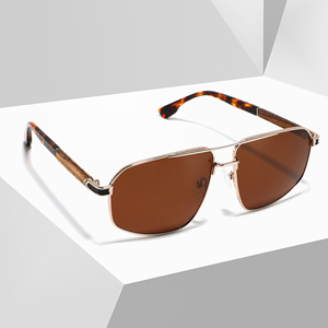 Popular Fashion High-end Sun Glasses Classic Irregularity Acetated Frame Sun Glasses Hot-selling Double-bridge Wooden <b>Sunglasses</b> - Product Image 5