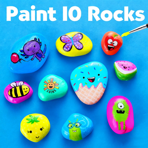 STEM Toy Arts Craft Kit Kinder Kreativität DIY Paint Stone Rock Painting Kit für Anfänger mit Aufkleber Glow in the Dark - Product Image 3