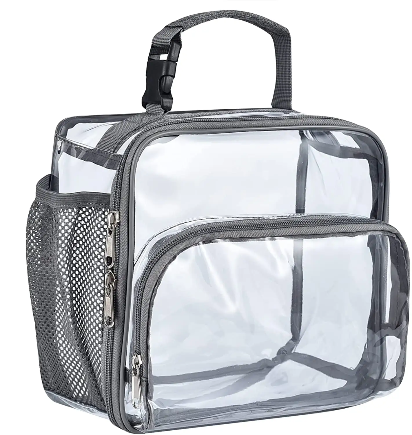 transparent lunch bag for kids with 8 cans with removable hand strap reusable transparent lunch bags for work