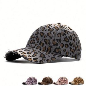 Vintage Leopard Baseball Cap Worn Out Distressed Dad <b>Hat</b> Women Men Sun Sports Cap <b>Hat</b> - Product Image 2