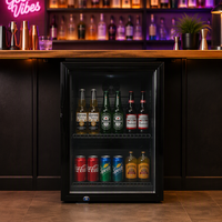 Réfrigérateur à boissons Xiaoke avec comptoir de bar, armoire noire et porte vitrée